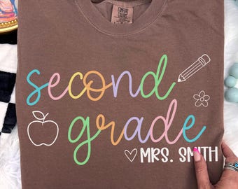 Comfort Colors Teacher Shirt, Second Grade Teacher Shirt, 2nd Grade Teacher Shirt, 2nd Grade Teacher Tee, Back to School Shirt Teacher Tee