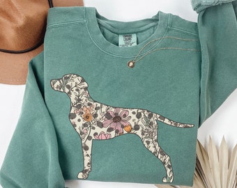 Comfort Colors Floral Dalmatian Sweatshirt - Dog Mom Gift