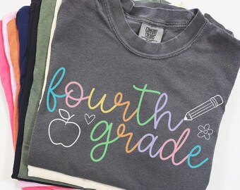 Comfort Colors® Fourth Grade Teacher Shirt, 4th Grade Teacher Tee, First Day of School Matching TShirt, New Teacher Gift, Teacher Squad Tee