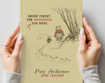 Personalized Teacher Appreciation Gift Notebook, Never Forget the Difference You Make, Sped Teacher Gifts, Classroom Memory Book, Retirement
