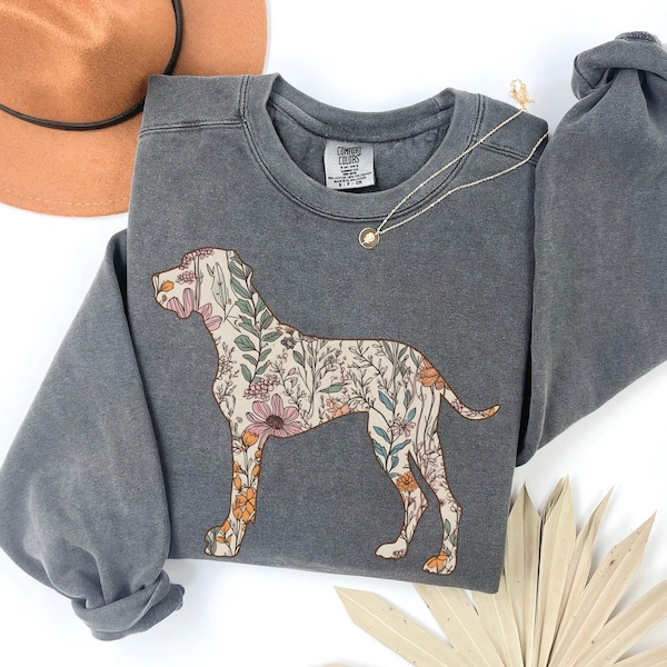 Comfort Colors® Great Dane Sweatshirt, Great Dane Shirt, Wildflowers Great Dane Gift, Dog Mom Sweater Great Dane Mama, Dog Lover Gift