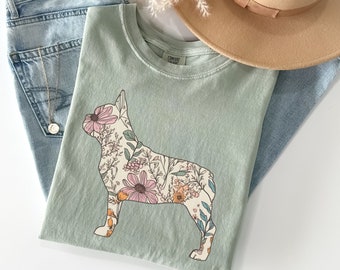 Comfort Colors Floral French Bulldog Shirt - Dog Mom Gift Tee