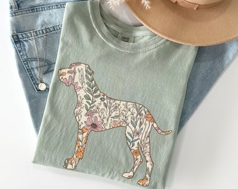 Comfort Colors® Great Dane Cottage Core-shirt, Great dane-cadeaus, Great dane-T-shirt, Great dane-moeder T-shirt, Great dane-liefhebber, dane-moedercadeau