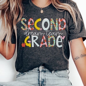 Retro Second Grade Dream Team Shirt, Second Grade Teacher Tshirt, 2nd Grade Team Shirts, Back to School, Elementary Shirts, Trendy Crew Tee