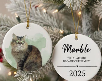 Enfeite de aquarela personalizado para animais de estimação usando foto e nome do animal de estimação - Enfeite personalizado para cachorro Enfeite personalizado para cachorro