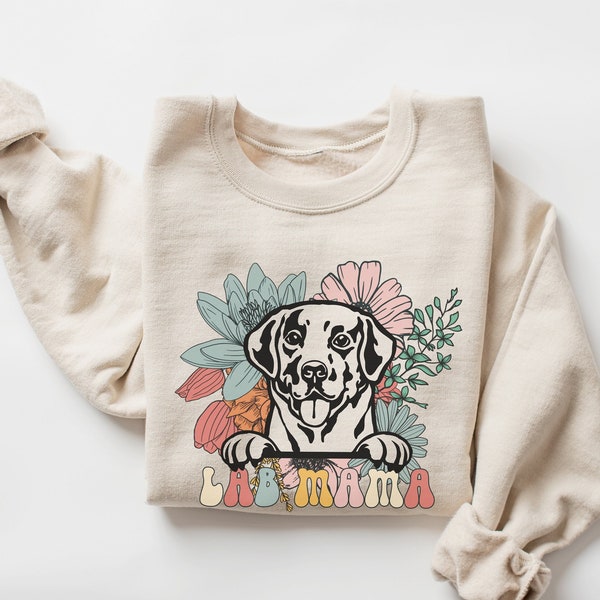 Lab Mama Sweatshirt | Labrador Retriever Sweater | Dog Mom Shirt | Lab Mom Crewneck | Dog Mom Gifts | Dog Mama Gift | Puppy Sweatshirt