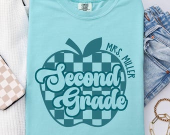 Custom Second Grade Teacher Comfort Colors® Shirt, Second Grade Dream Team Shirt, Personalized 2nd Grade Teacher Gift, Back to School Teach