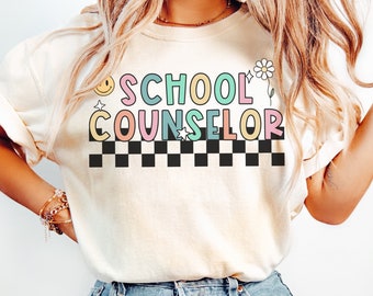 Camiseta de consejero escolar Comfort Colors®, Regalo de consejero escolar, Consejero de orientación, Terapeuta escolar, Camiseta de psicólogo, Camiseta de vuelta al cole