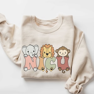 NICU Nurse Sweatshirt, NICU Nurse Sweater, Gift for NICU Nurse, Neonatal Intensive Care Unit Crewneck, Baby Animals, Cute Appreciation Gift