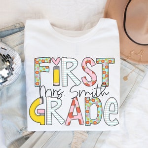 Custom First Grade Teacher Shirt, Teacher Team Shirts, Personalized 1st Grade Teacher Shirt, 1st Grade T-shirt, First Grade Tshirt, Retro