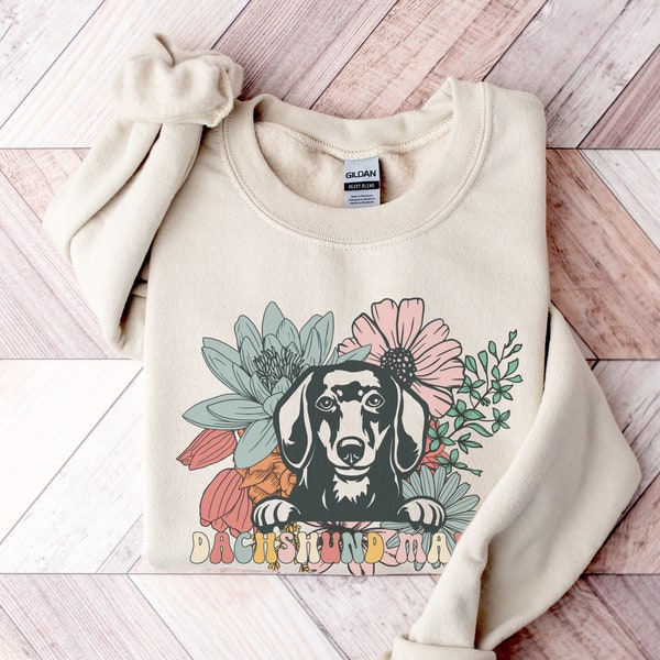 Dachshund Mama Sweatshirt | Doxie Mom Sweater | Weiner Dog Crewneck | Weenie Dog Shirt | Dachshund Puppy Gift | Dog Mom | New Puppy Gifts
