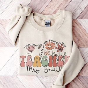 Docentensweater op maat | Boho-ontwerp met wilde bloemen