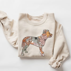 Pitbull Sweatshirt, Pit Bull Sweater, Wildflowers Shirt, Pittie Crewneck, American Bully Pullover, Dog Mom Gift, Pitbull Lover Gifts