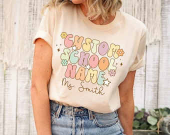 Custom Teacher Shirt | Retro School Name Tee
