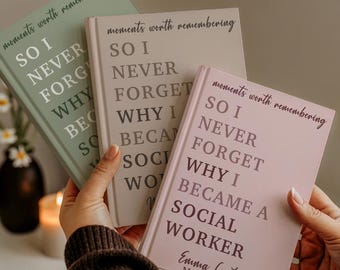 Personalized Social Worker Journal, LCSW MSW LSW Therapist Gift, Custom Notebook