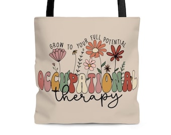 Ergotherapie Tragetasche | OT Tasche | OTA Geschenk | Geschenk für Ergotherapeutin | Zukunft OT | Wildblumen | Appreciation Week Geschenke