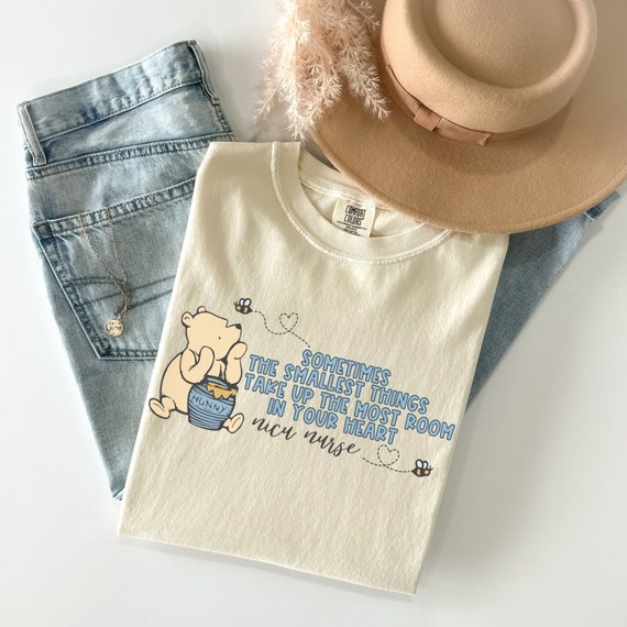 Comfort Colors® Winnie the Pooh NICU Nurse Shirt, Vintage Bear Neonatal Nurse Tshirt, Pooh Bear Neonatal Intensive Care Unit, Appreciation