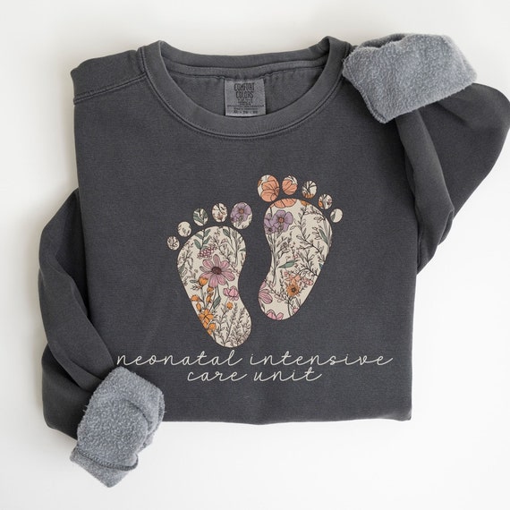 Comfort Colors® NICU Nurse Sweatshirt, Wildflowers Neonatal Nurse Crewneck, NICU RN Shirt, Neonatal Nurse Appreciation Gift, Grad Gifts