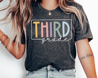 Simpatica camicia di terza elementare, squadra di insegnanti di terza elementare, camicia della scuola abbinata, camicia di ciao terza elementare, regalo della squadra di terza elementare, apprezzamento dell'insegnante