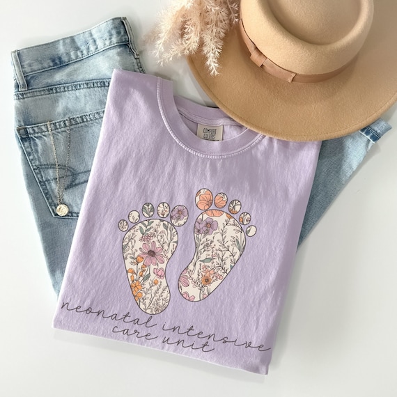 Comfort Colors® NICU Nurse Shirt, Wildflowers Neonatal Nurse Tshirt, Nicu RN Grad Gift, Graduation Gifts, Appreciation Gift, Floral NICU Tee