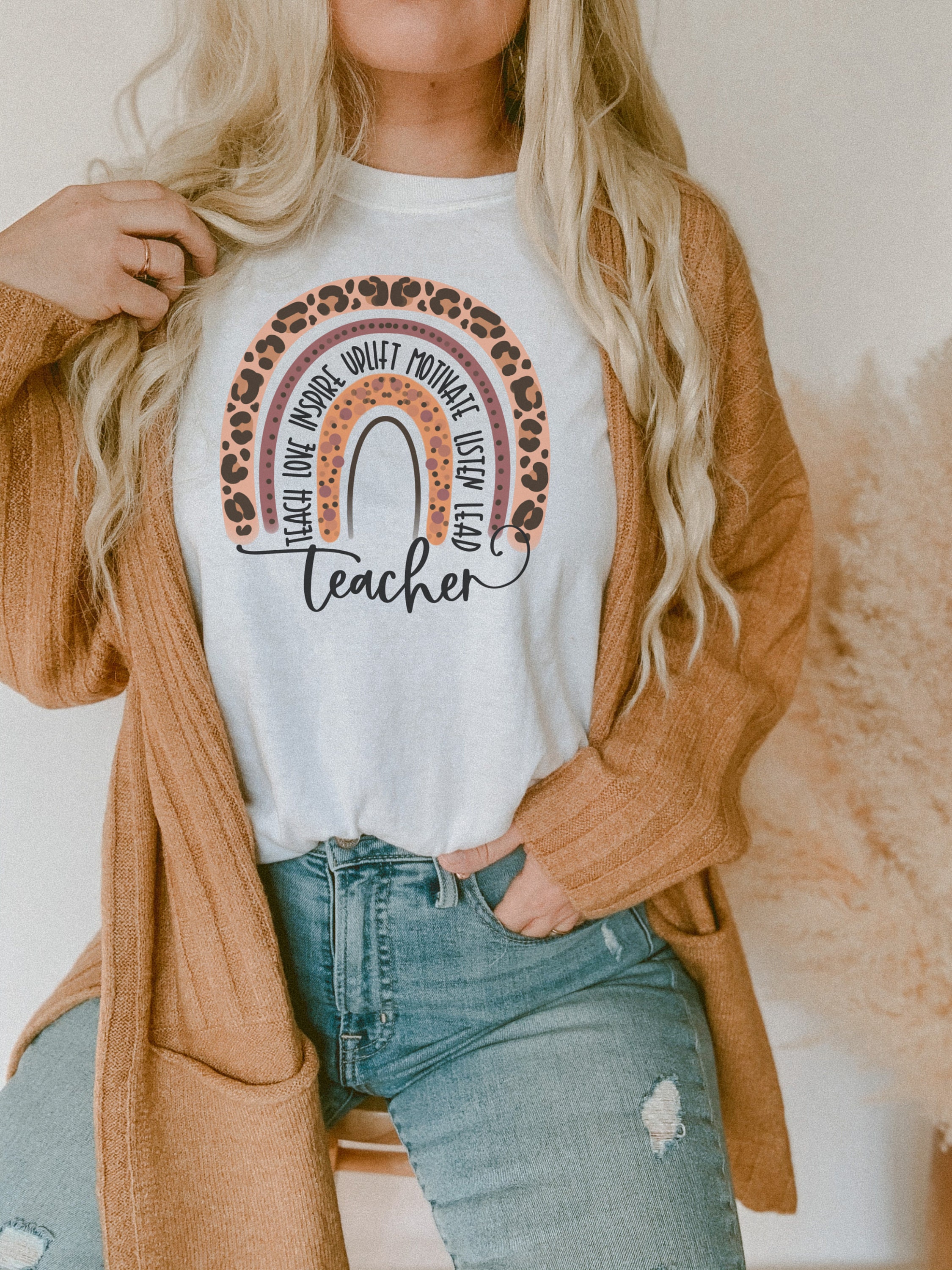 Teacher rainbow shirt Clearance