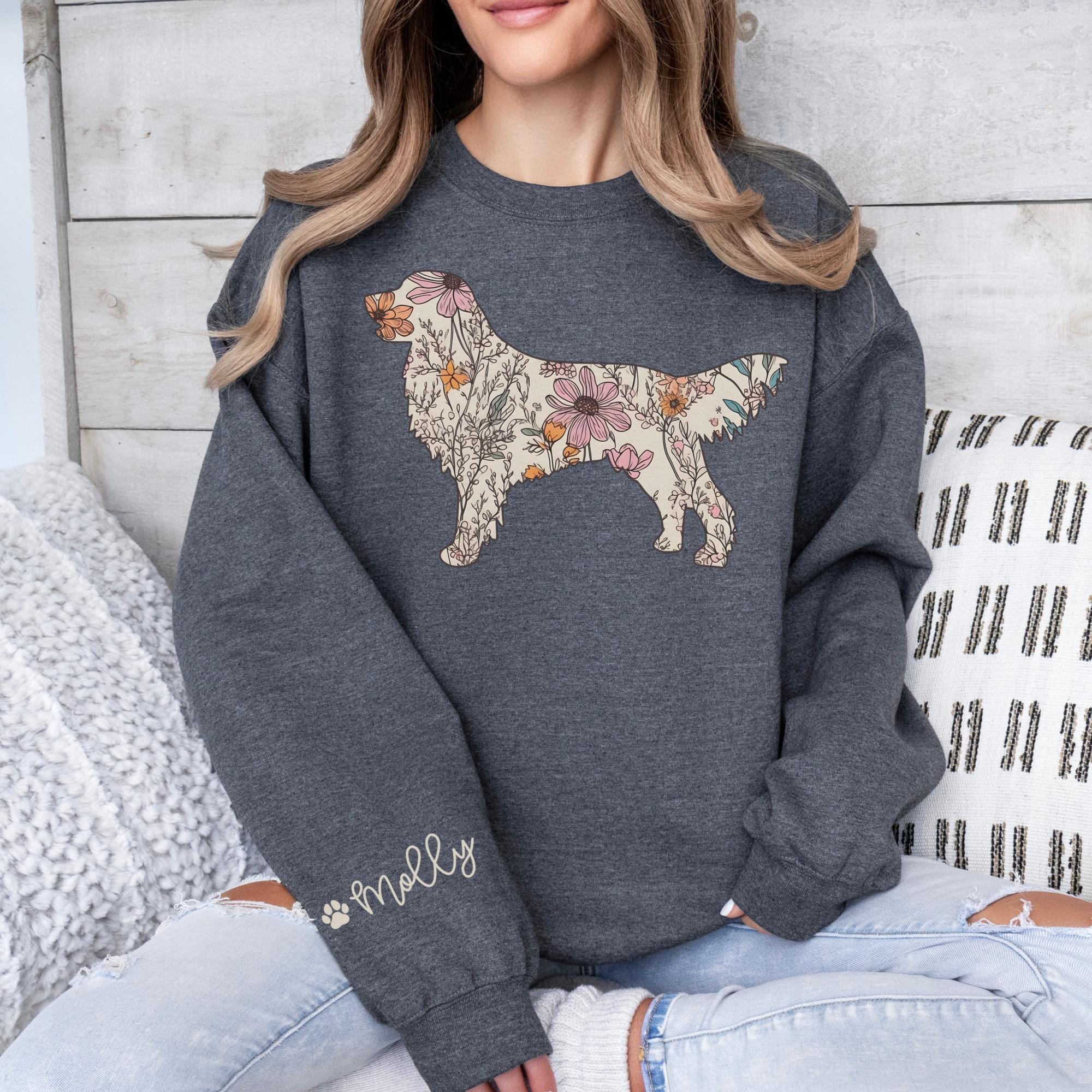 Custom Golden Retriever Sweatshirt, Personalized Crewneck Sleeve ...