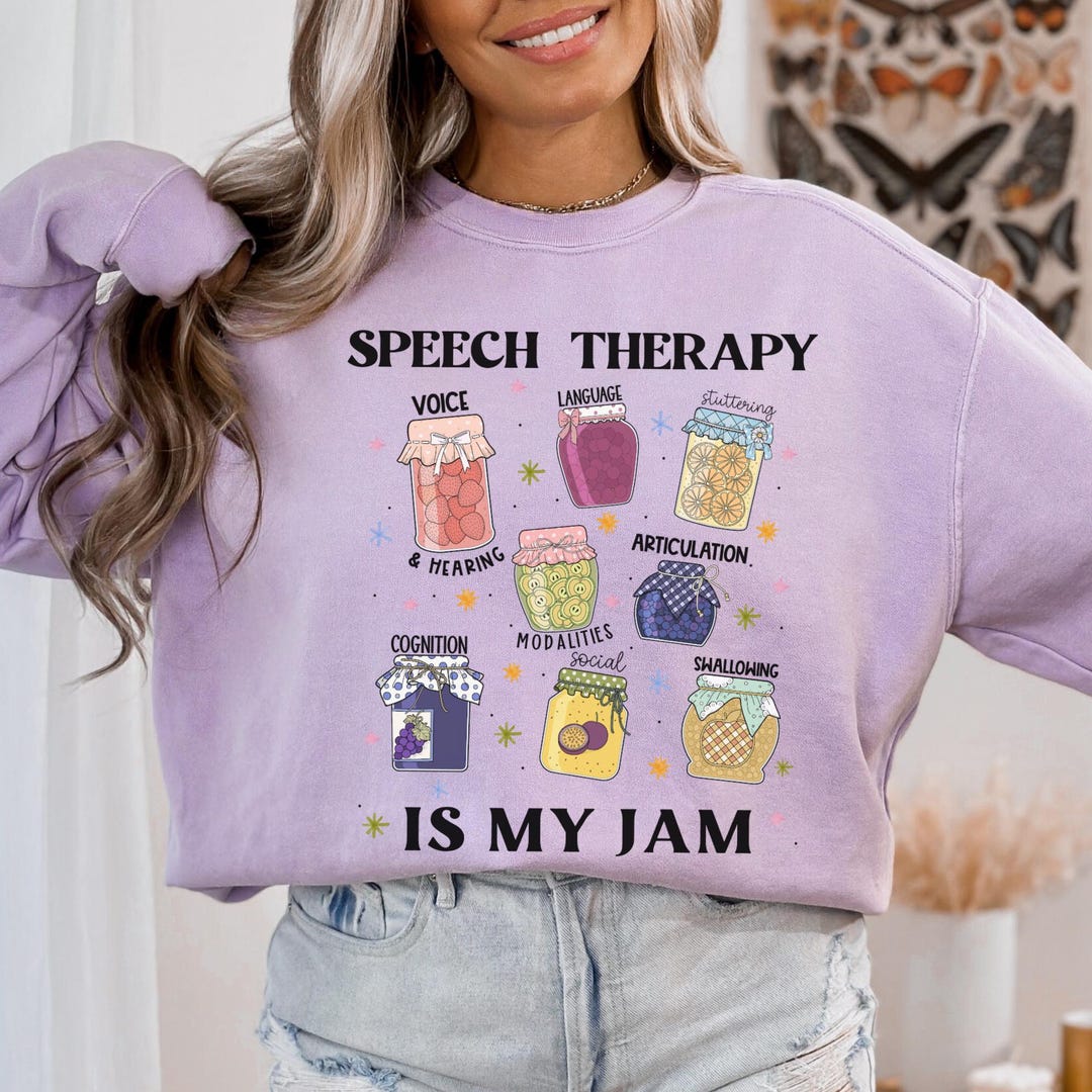 Sign Language For Jam Speech Therapy is My Jam Sweatshirt, SLP Crewneck, Comfort Colors ...