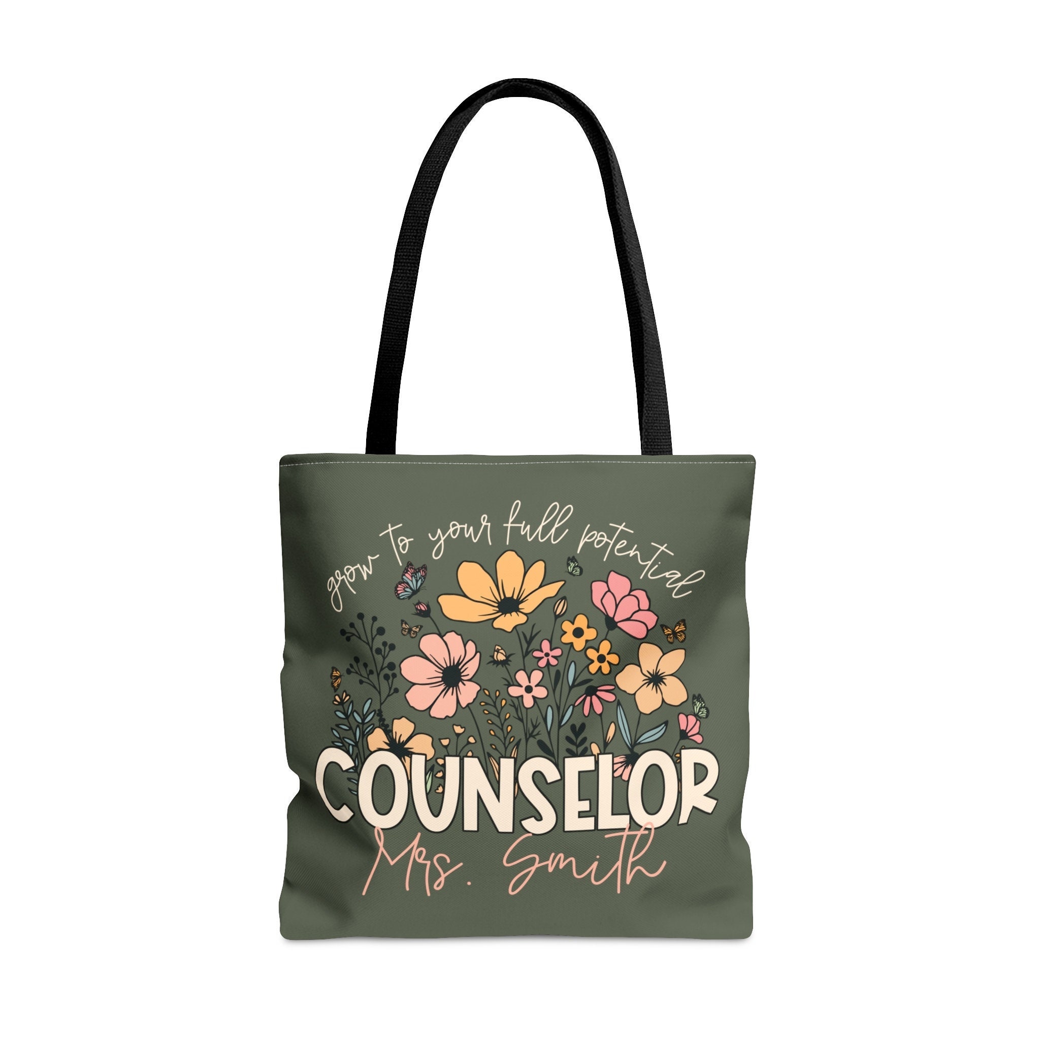 Custom School Counselor Tote, School Counselor Gift, Gift for School Therapist, Customized Counselors Tote Bag, Appreciation, Guidance Gifts