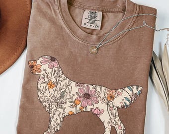 Golden retriever cottagecore t shirt, Golden retriever t shirt, Golden Retriever gifts, Golden Retriever, Golden Retriever mom, Dog mom tee