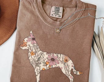 Comfort Colors® Chihuahua Shirt, Wildflowers Chihuahua Mom T-Shirt, Floral Gift for Chihuahua Mama, Dog Lover Gifts, Puppy Announcement Tee