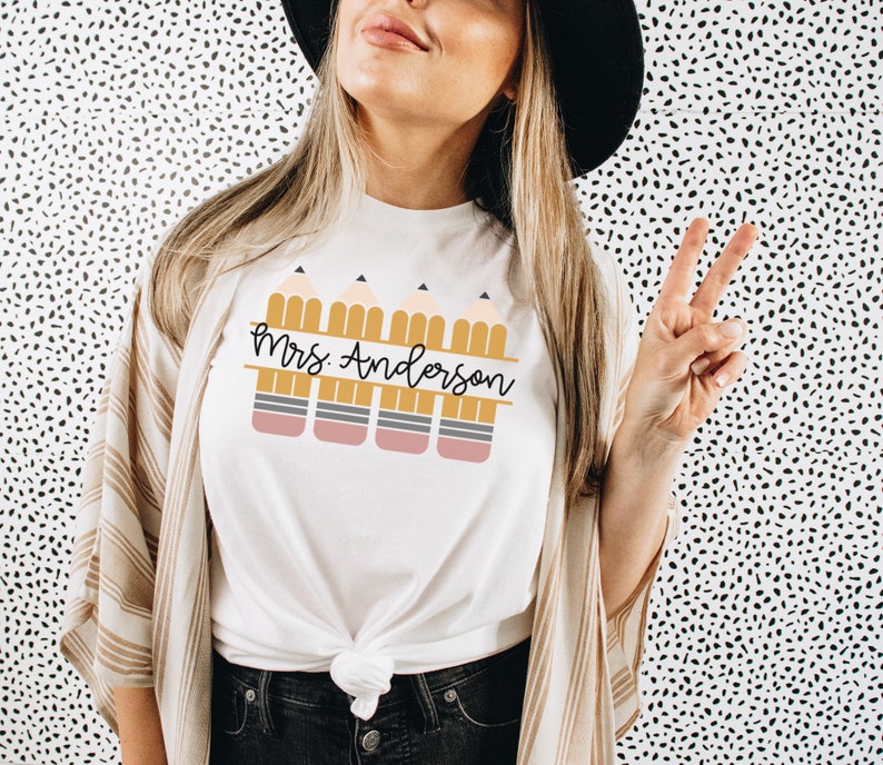 Custom Teacher Shirt Back to School Matching Teacher Shirts White