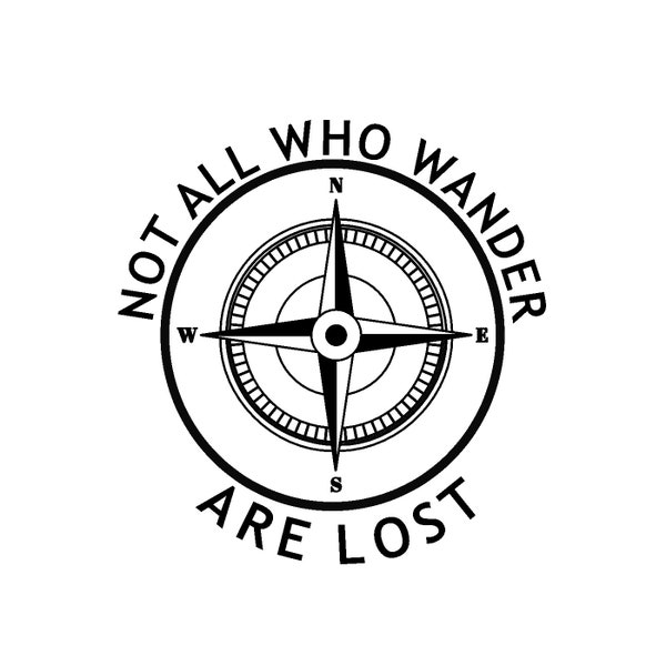 Nautical star not all who wander are lost PNG