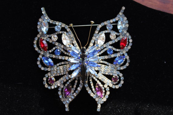 Weiss Vintage Butterfly Brooch - Huge!