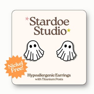Ghost Halloween Earrings by Stardoe • Halloween Earrings • Quirky Stud Jewelry • Halloween Costume Jewelry • Ghoulish Vibes