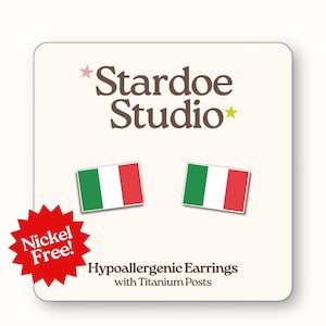 Italy Flag Earrings • Italian Flag Jewelry • European Earrings • Italian Horn • Cute Italy Charm