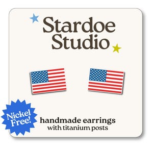 Oorbellen Amerikaanse vlag • Handgemaakte Amerikaanse sieraden • Fourth of July-oorbellen • Memorial Day Fun • Amerikaanse vlagstekers
