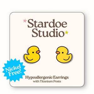 Duck Earrings • Rubber Duckie Earrings • Baby Chick Earrings • Hypoallergenic • Quirky Earrings • Funny Earrings • Easter Gift for Kids