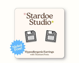 Retro Floppy Disk Earrings | Vintage Computer Studs | Vaporwave Vibes | Floppy Diskette Jewelry