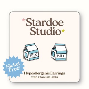 Oorbellen melkpak • Kawaii melkpak-sieraden voor kinderen • Sojajongen • Schattige fles koemelk voor meisjes en jongens