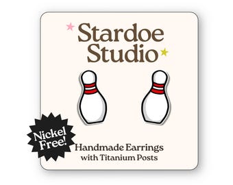 Bowling Pin Ohrringe • Einzigartiger Bowling Pin Schmuck • Bowling Kugel Ohrstecker • Indie Punk Vibes