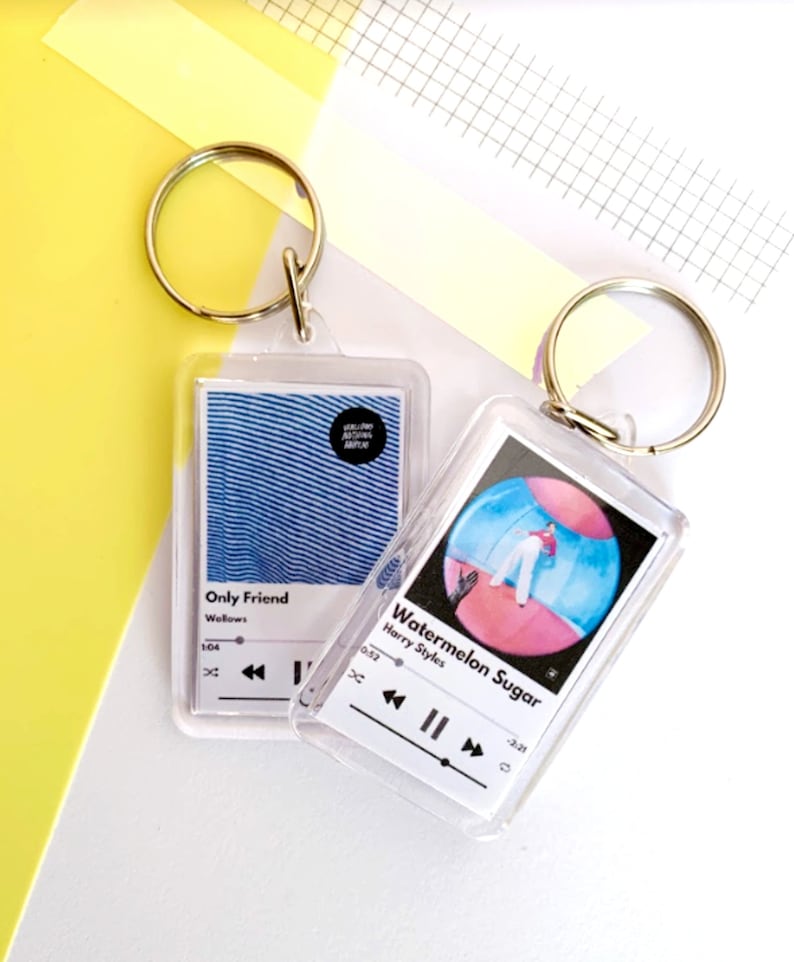 Custom Music Album Keychain Gift Song Plaque Keychain Etsy