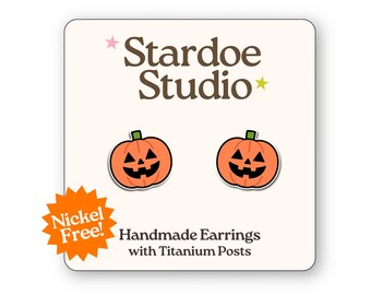 Pompoenoorbellen • Herfstoorbellen • Halloween sieraden • Leuke pompoenoorbellen • Handgemaakte hypoallergene oorbellen • Herfstcadeau voor haar