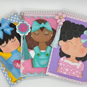 Handmade Kawaii Notebook: Eva Foam Cover, Girl Applique