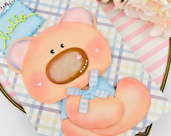 Cute Bear Spiral Notebook, Hand Decorated Journal, EVA Foam Notebook, Kawaii Stationery Gift