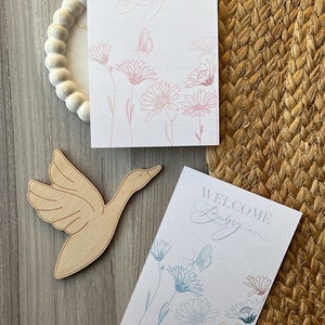 Glückwunschkarte personalisiert, Welcome Baby, Boy / Girl