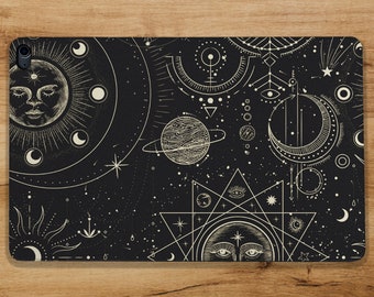 Vintage Celestial iPad Air 5 with Pencil Holder for Stars iPad Pro 12.9 11 9.7 Geometric Air 10.5 10.2 Space mini 4 5 Aesthetic Planets case