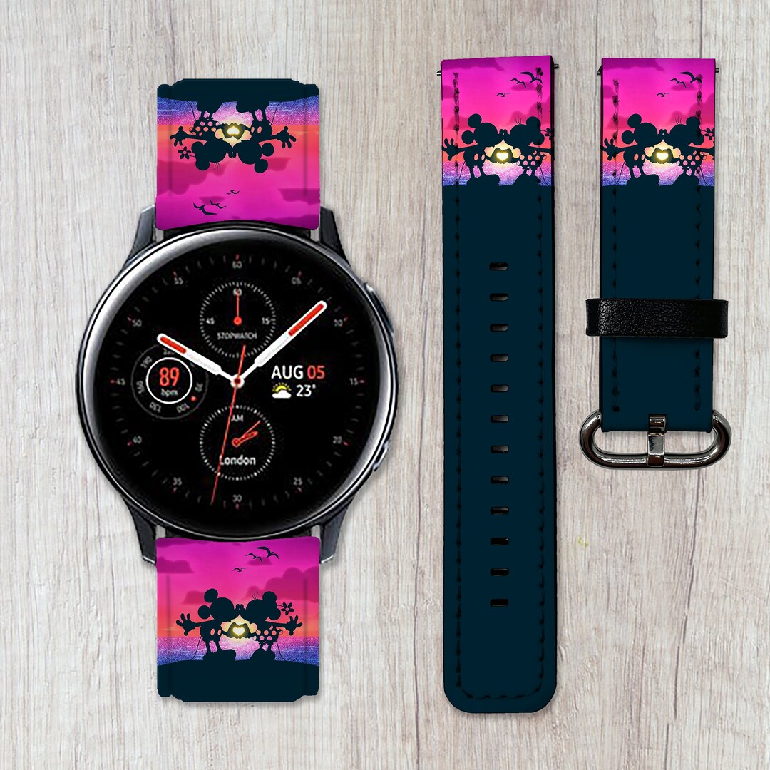 Disney Galaxy Watch 3 4 5 6 7 Pro Mickey Mouse Active 2 40 42 44 45 46 PU Leather Minnie Mouse Sport 20 22 Samsung Watch4 Gear S2 S3 Band Etsy