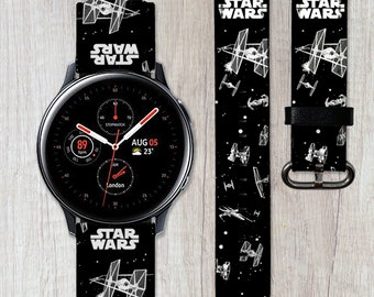Star Wars Galaxy Watch Band, Spaceship Vegan Leather Strap