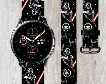 Star Wars Galaxy Watch 3 4 5 6 Pro band Darth Vader Active 2 40 42 44 45 46 PU Leather Sport 20 22 Frontier Samsung Watch4 Gear S2 S3 strap