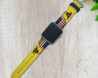 American Flag Apple Watch Ultra 2 Band 38 40 42 44 mm Gadsden Flag for Series 1 2 3 4 5 6 7 8 9 band USA Apple Watch SE Snake PU Leather